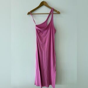 Aerie Asymmetrical Dress in Vibrant Pink
